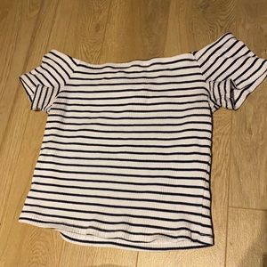 Stripped off shoulder top